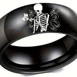 Goth Skeleton Ring 🖤 Stainless Steel Punk Emo Dark Academia Jewelry